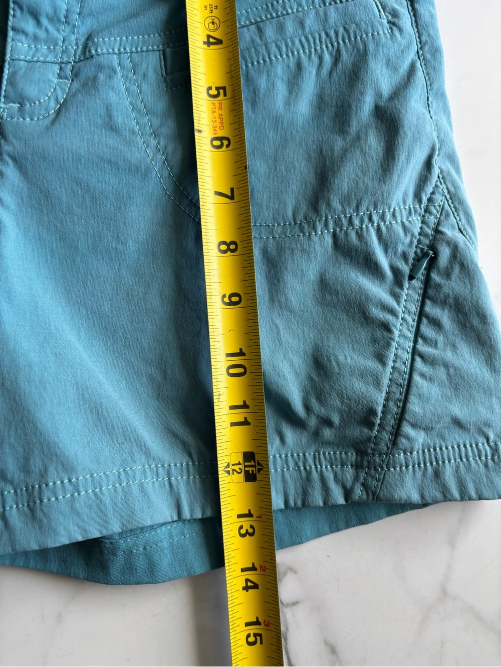 Athleta Trekkie Hiking Shorts Size 6 Teal Blue Green Outdoor Gorpcore Trail - Picture 8 of 14